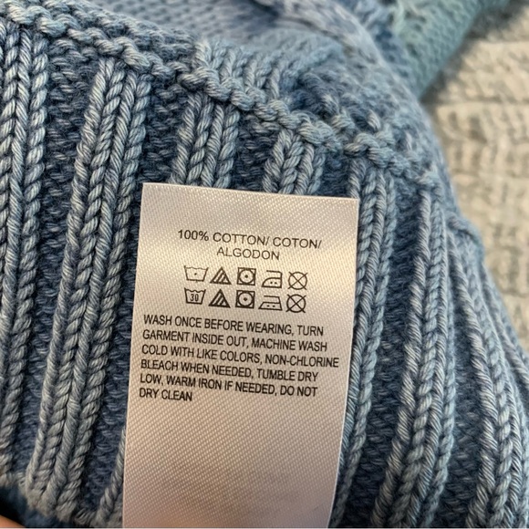 Lucky Brand Women’s Blue Cotton Long Sleeve Sweater NWT Size Medium - Picture 5 of 11